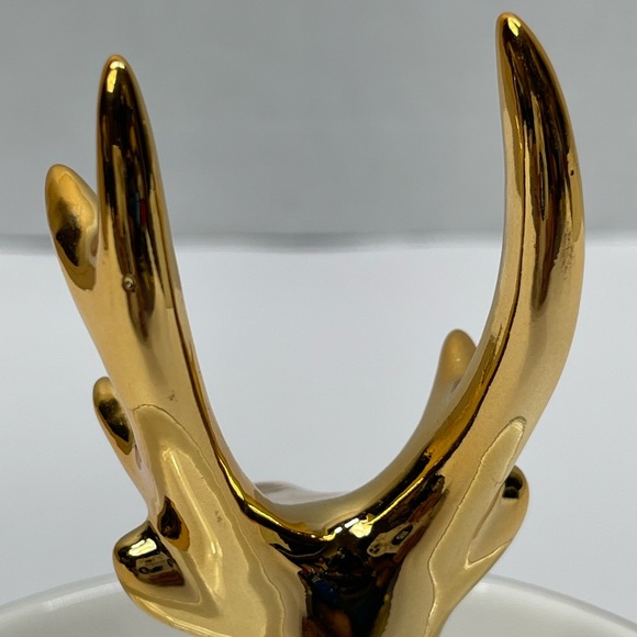 Deer Ring Display Holder Mini Trinket Tray Jewelry Ceramic Dish Pendant Case mom - Picture 9 of 17